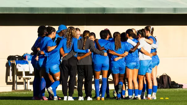 UCLA team huddle