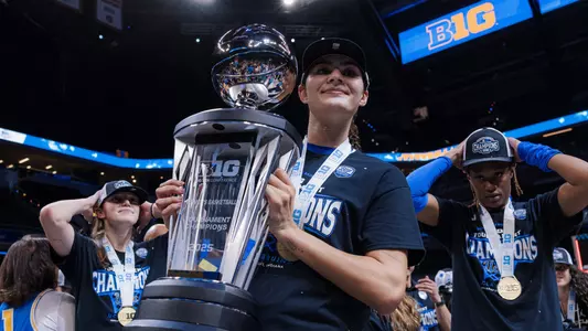 Lauren Betts_Big Ten Tournament Championship Trophy_vs. USC (March 9, 2025)