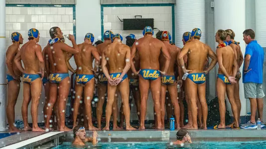 UCLA team huddle vs. Pro Recco