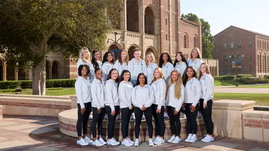 2026 UCLA Women's Gymnastics team photo. UCLA, Los Angeles, CA. September 6th, 2025. Copyright Don Liebig/ASUCLA250906_GYM_004.NEF
