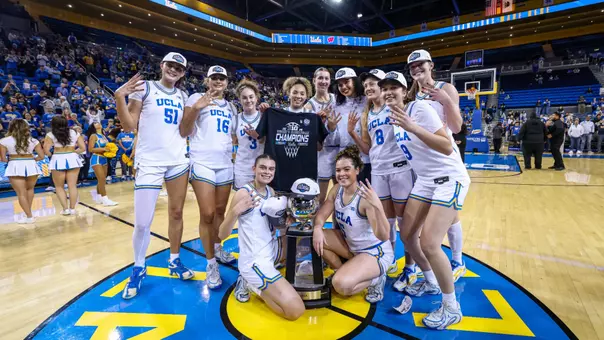 UCLA Women's Basketball_Big Ten Regular Season Championship Trophy_vs Wisconsin (Feb. 22, 2026)