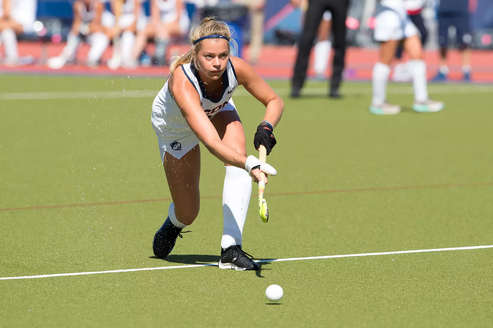 Abby Gooderham chases after the ball.