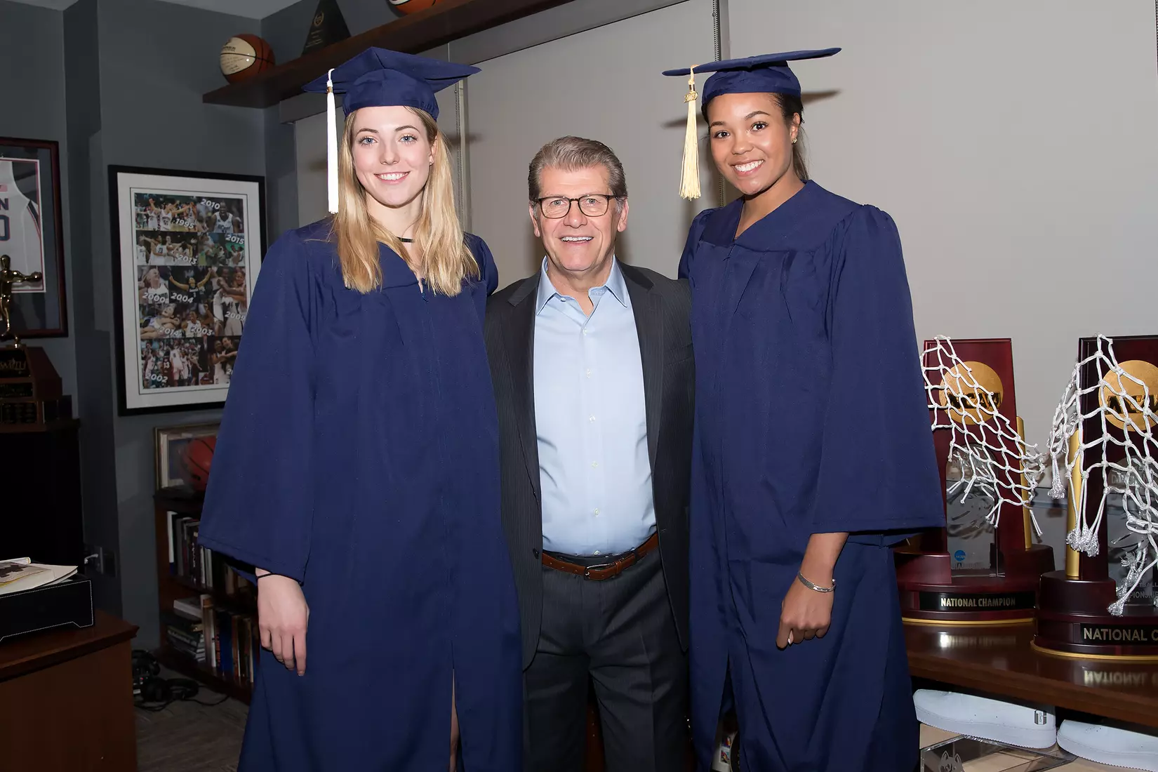 Katie Lou Samuelson, Coach Geno Auriemma, Napheesa Collier (Basketball)