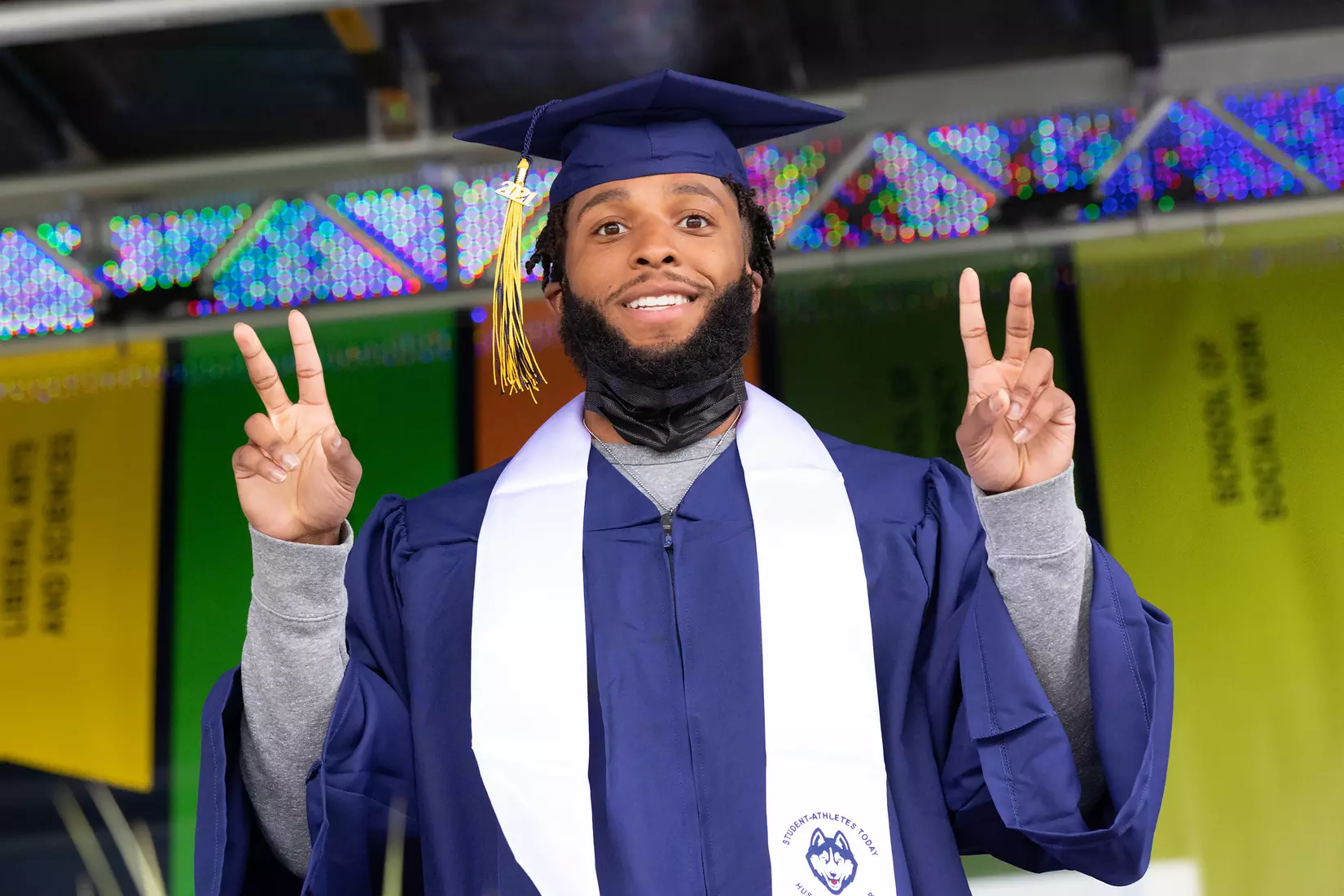 R.J. Cole (Basketball) UConn Commencement Ceremony at Rentschler Field May 9, 2021