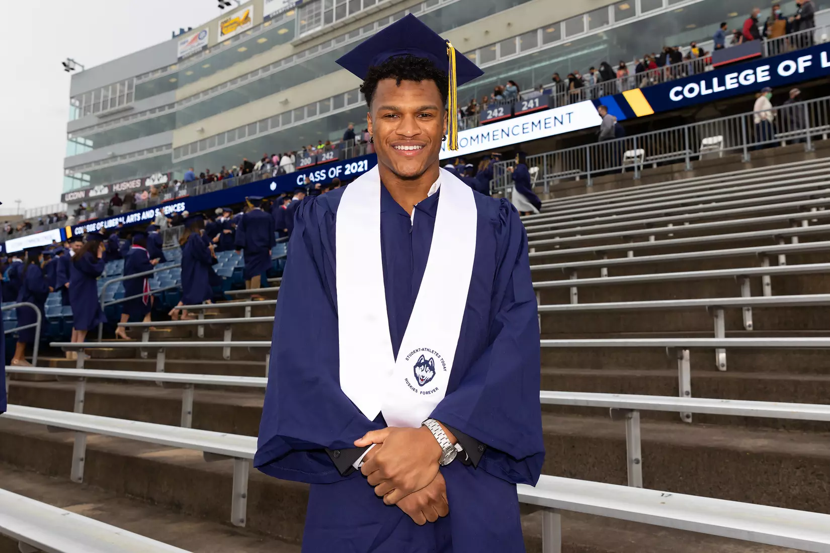 Omar Fortt (Football) UConn Commencement Ceremony at Rentschler Field May 9, 2021