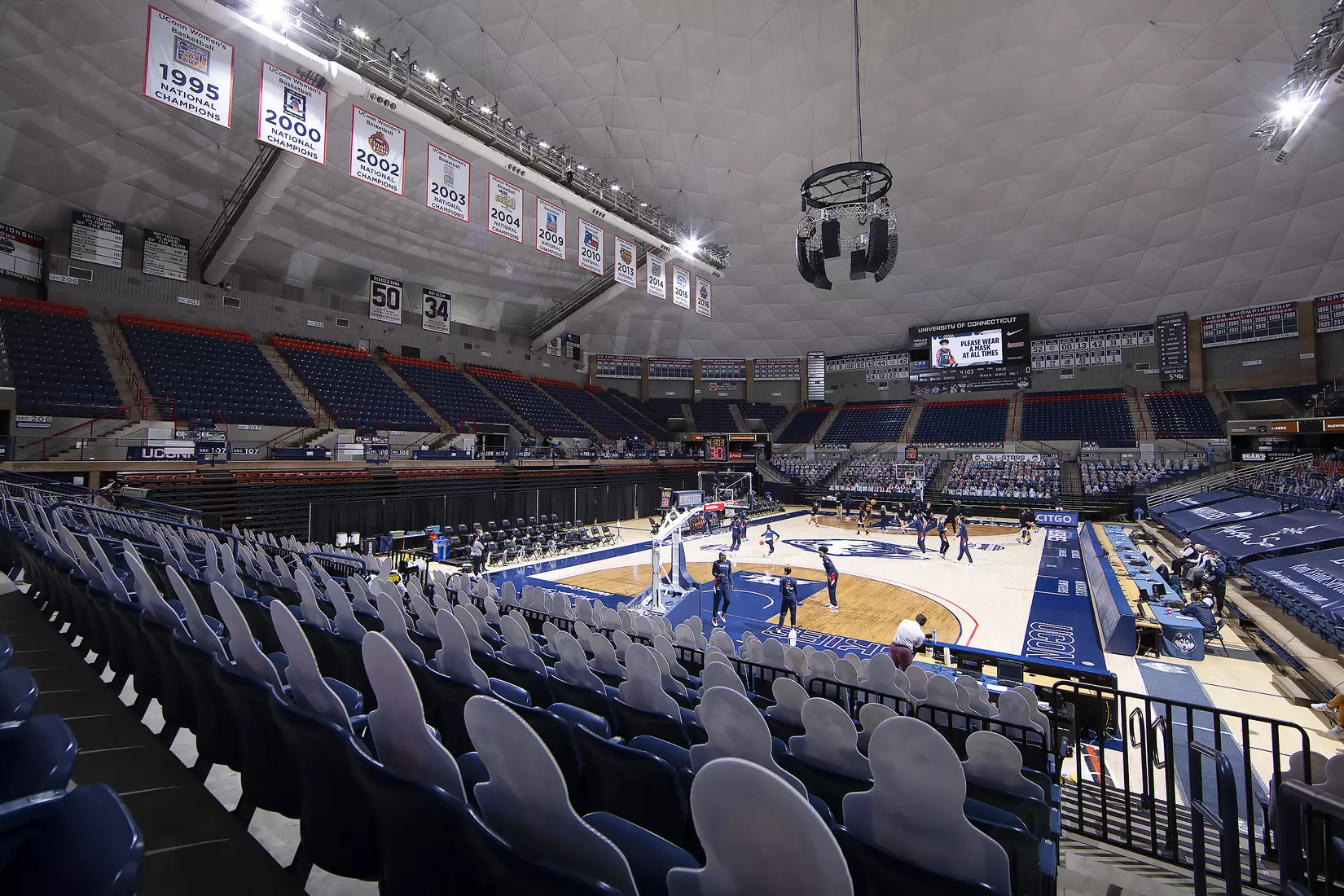 The scene at Gampel Pavilion prior to the game against Butler on January 19, 2021.
