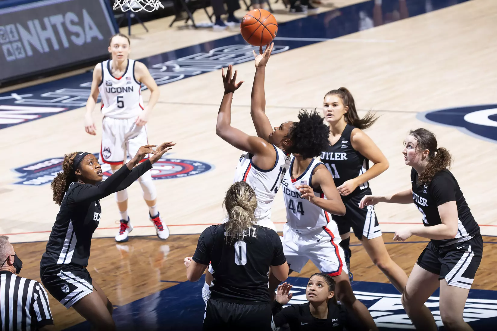 Christyn Williams goes to the hoop vs Butler on January 19, 2021.