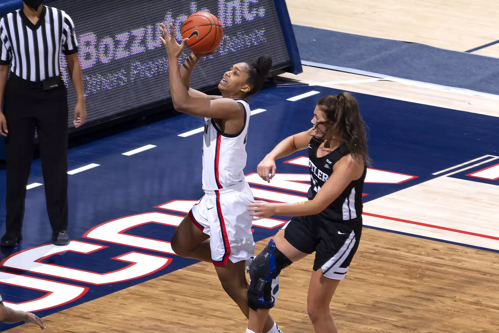 Aubrey Griffin goes for the layup vs Butler on January 19, 2021.