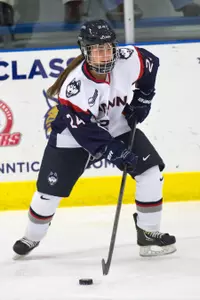 Michela Cava leads UConn in points (16) and assists (11)