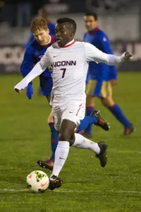 Kwame Awuah netted his first goal of the season in UConn's win over Tulsa on Saturday.
