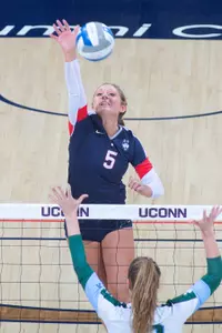Devon Maugle finished her four-year career with a team-best 10 kills against Tulane.