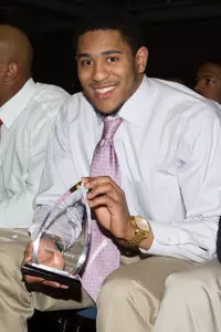 Andrew Adams was named the team's Defensive Player of the Year on Friday.