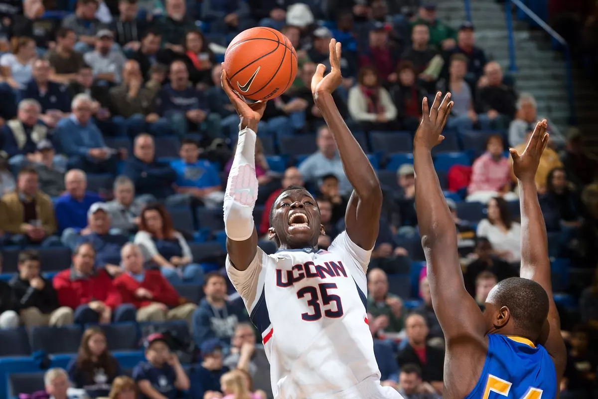 Amida Brimah was a perfect 13-13 from the floor in UConn's win over Coppin State on Sunday.