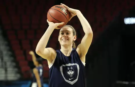 Breanna Stewart and the Huskies at practice on Friday.