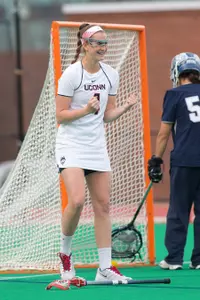 Katherine Finkelston led the Huskies with four goals in Friday's loss to the Hoyas.