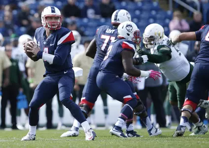 QB Bryant Shirreffs looks to pass in the first half against USF.