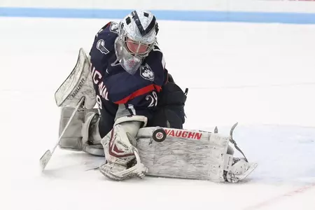 Senior goaltender Elaine Chuli made 32 stops against Quinnipiac on Friday.
