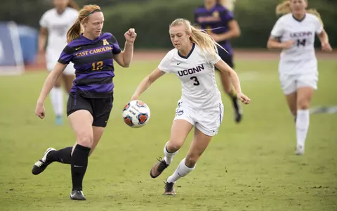 Junior Rachel Hill tallied two goals in UConn's quarterfinal match-up against East Carolina.