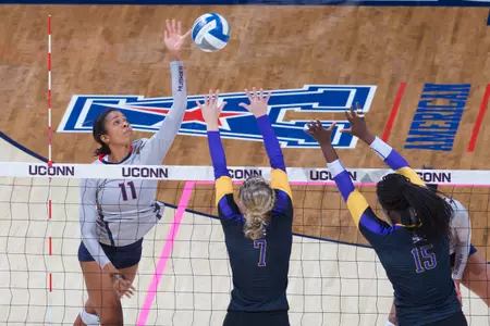 Erika Thomas finished her career with 405 blocks, which ranks fifth in UConn's all-time records.