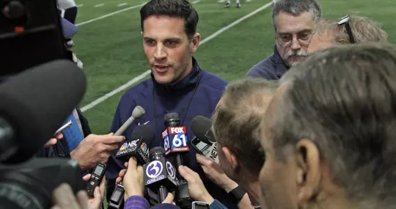 Coach Diaco talks to the Connecticut media.