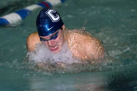 Lachezar Shumkov helped the Huskies earn third place in the 200-yard medley relay on Wednesday.