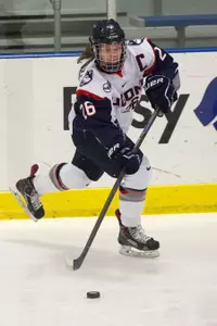 Captain Sarah MacDonnell and the Huskies face No. 1 Boston College on Saturday