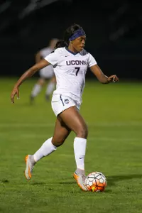 Senior Liana Hinds nets her first goal of the season in 3-0 win against Army.