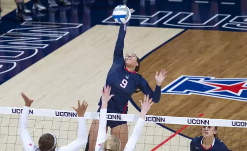 Camille Evans, one of five UConn seniors (photo by Steve Slade).