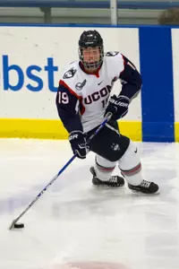 Seniors Margaret Zimmer (pictured), Brittany Berisoff, and Leah Buress all tallied two points in the 4-3 win over Maine Saturday.