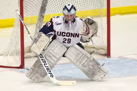 Senior goaltender Elaine Chuli is the new Hockey East all-time career saves leader after stopping 33 pucks in 4-3 win on Saturday.