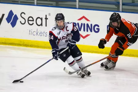 Senior Leah Buress tallied two goals, including the game-winner in triple overtime, in game two of the quarterfinals.