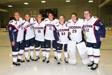Seniors Leah Buress (left) and Elaine Chuli (right) recognized for performances in Hockey East quarterfinals