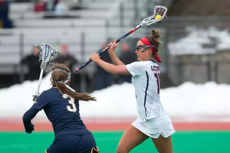 Sophomore Grace Nolan led the Huskies with five goals against Rutgers Saturday.