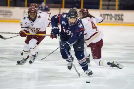 Sophomore Theresa Knutson scored UConn's first goal 16 minutes into the second period.