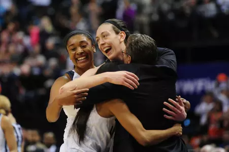 Breanna Stewart, Moriah Jefferson and Morgan Tuck are the first teammates in history to be selected with the first three picks of the WNBA Draft.