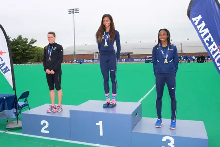 Sarah Bowens won the conference long jump title for the second-straight season