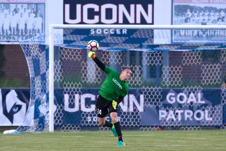 Levene has made 61 consecutive starts in goal for UConn (PC: Steve Slade).