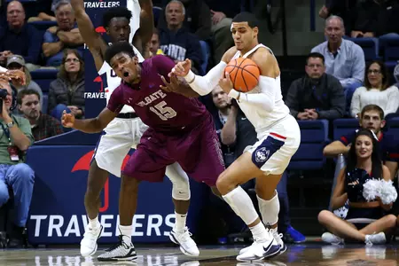 Kwintin Williams steals the ball on Friday vs. Colgate. (PC: Steve Slade)