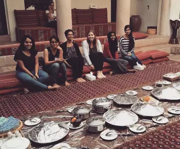 Wechsler with friends in Dubai. (Courtesy of Nicole Wechsler)