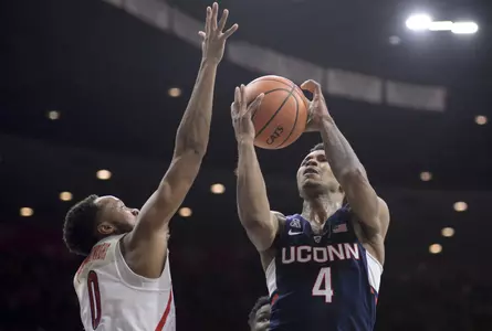 Jalen Adams with 14 points and seven rebounds in Saturday's loss to Auburn.