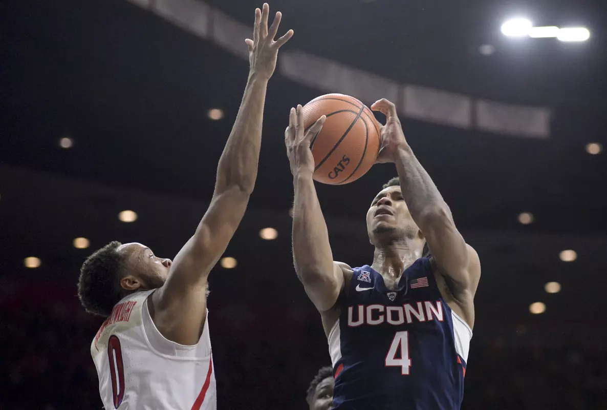 Jalen Adams with 14 points and seven rebounds in Saturday's loss to Auburn.