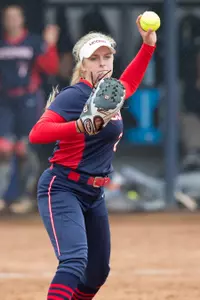 Katie Koshes led all UConn pitchers with eight wins in 2016 (photo by Steve Slade).