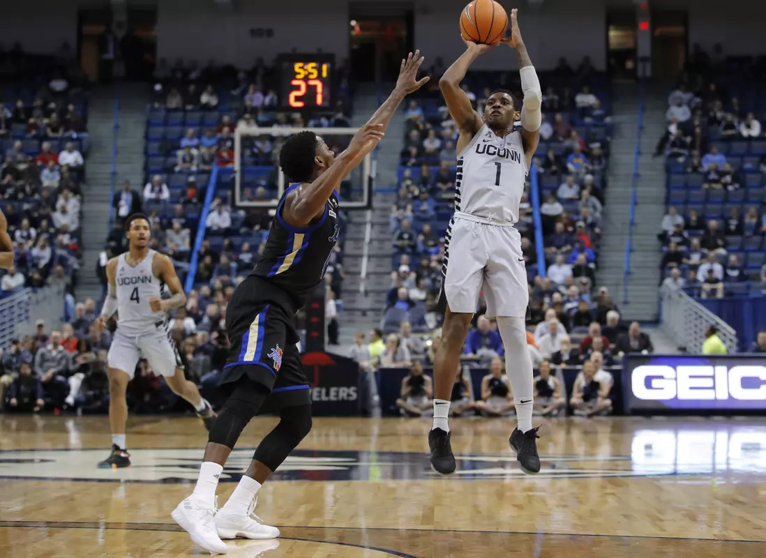 Huskies outscored by 12 points in second half.
