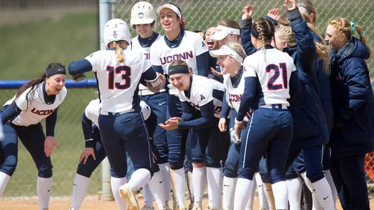 Softball celebration at home plate