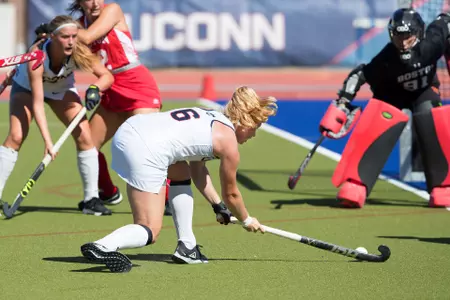 Marie Auer takes a shot vs. BU.