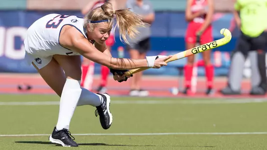 Abby Gooderham passes the ball vs. Boston University.