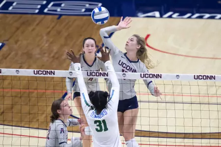 Allie Garland spikes a ball vs. Tulane