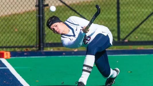 Antonia Tiedtke lifting ball forward in Big East Semifinals