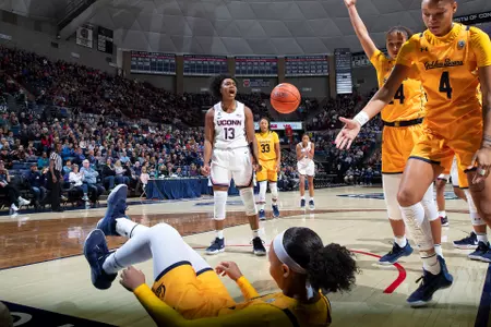 Christyn Wiliams yells after a foul call.