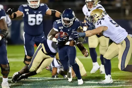 Kevin Mensah rushes against Navy
